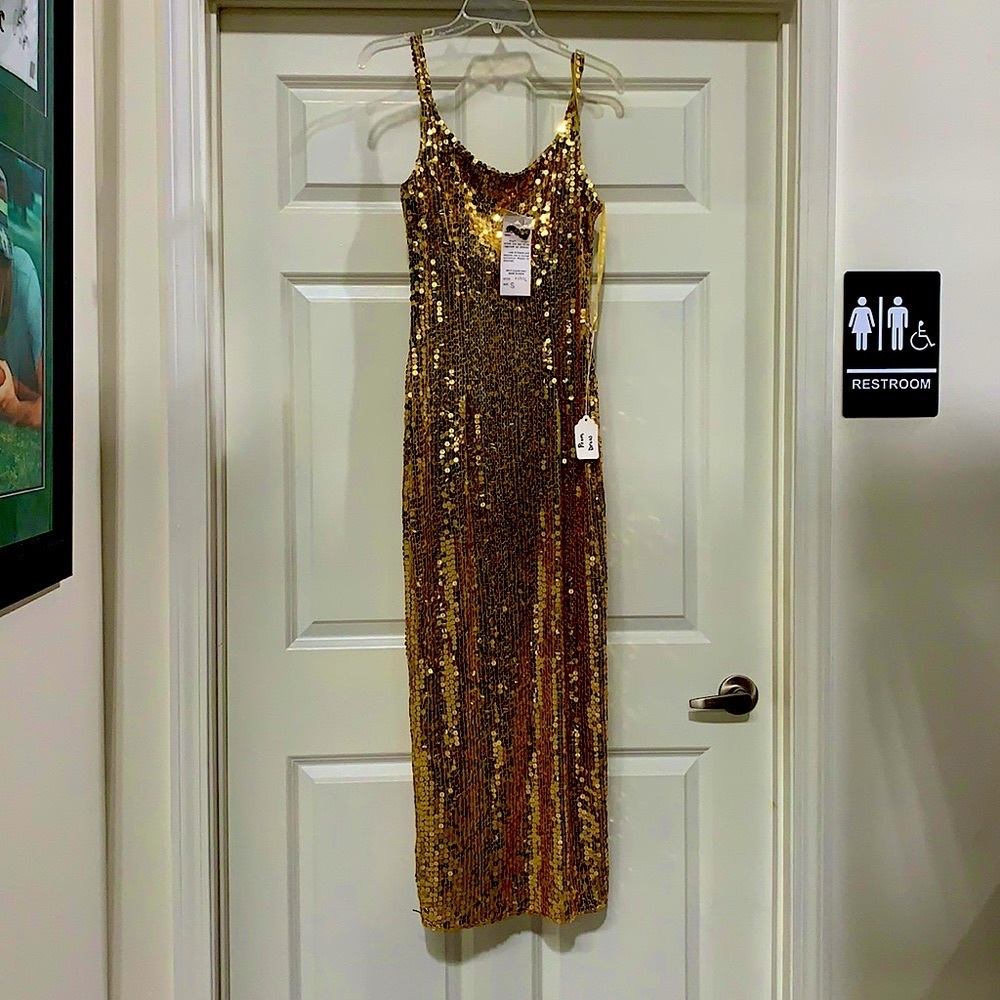 Gold Sequin Dress - New Vintage